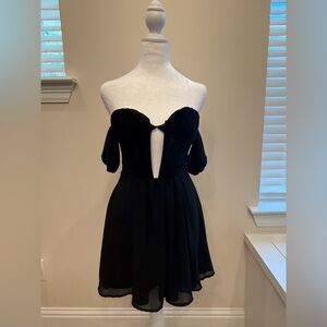 TOBI Black Off-Shoulder Dress